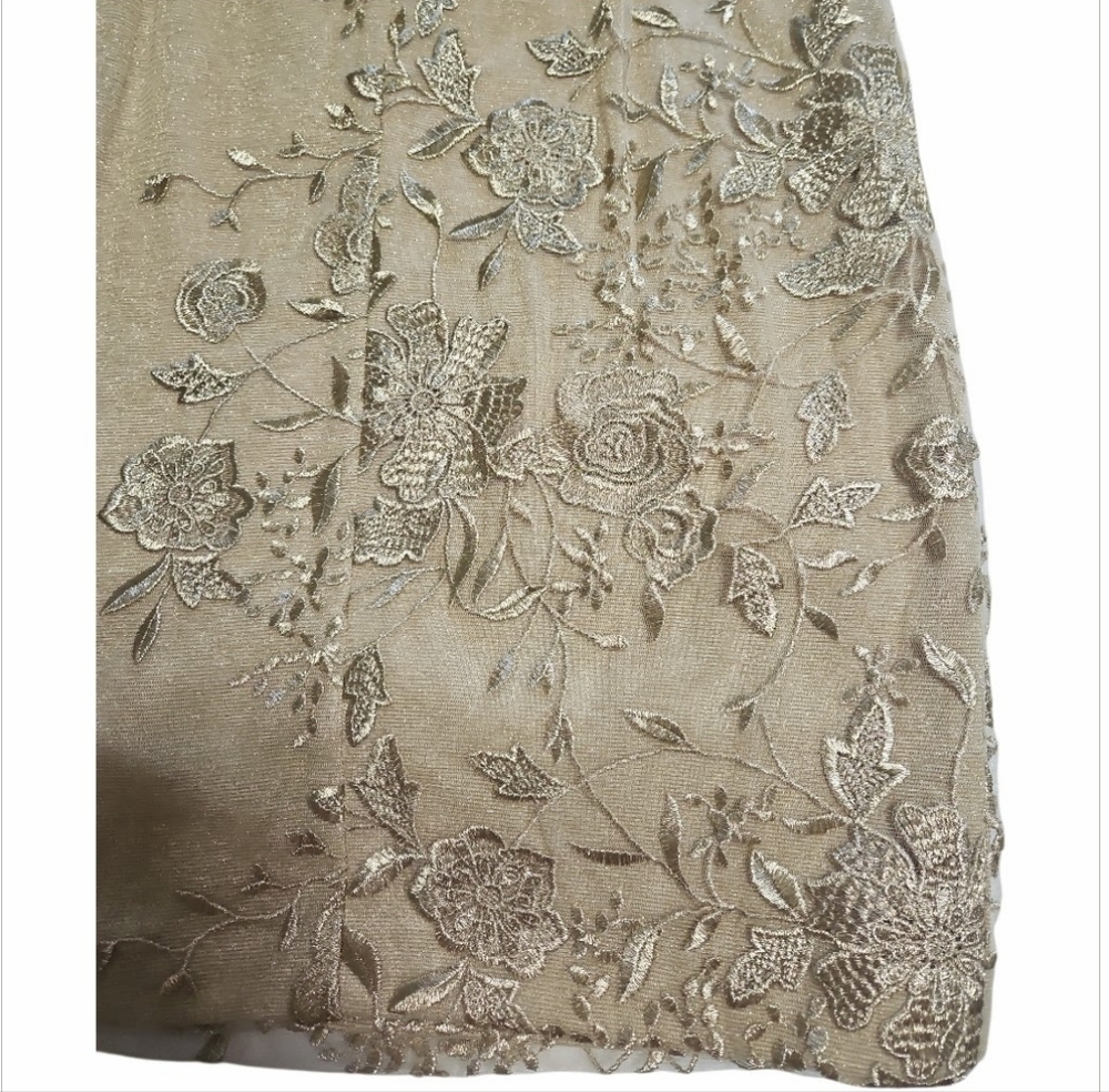 David Meister Floral Sheath Embroidered Knee Length Dress Sz 6 - Picture 9 of 12